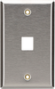 1-Port Single-Gang Keystone Stainless Steel Wallplate - WP370 - Black Box