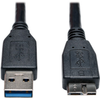 USB 3.0 SuperSpeed Device Cable (A to Micro-B M/M) Black, 1-ft. -- U326-001-BK - Image