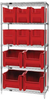 Open Wire Shelving, 5Shelves, 10Bin, Red; Shelving Unit Type Quantum Storage - 44AC8160 - Newark, An Avnet Company
