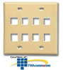 ICC Double Gang Faceplate - 8 Port - IC107FD8 - TelephoneStuff.com