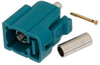 FAKRA Jack (Female) Connector for RG174, RG316, RG188, .100 inch, FM-B100, FM-C100, LMR-100, Crimp/Solder, Water Blue Color - FMCN1346Z - Fairview Microwave Inc.