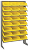 Sloped Rack, 8Shelves, 24Bins, Yellow; Shelving Unit Type Quantum Storage - 44AC6524 - Newark, An Avnet Company