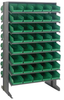 2 Side Sloped Rack, 16Shelves, 80Bin/grn; Shelving Unit Type Quantum Storage - 44AC6329 - Newark, An Avnet Company