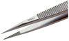Tweezers - Straight - Strong Serrated Tips (Length: 4.75; Material: carbon steel) - EXCELTA 00D-PI - R. S. Hughes Company, Inc.