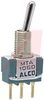 Switch, Toggle; Vert. PC Mnt; 6 A; 125 VAC; SPDT; On-None-On; PC Tail - 70156117 - Allied Electronics, Inc.
