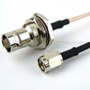 SMA Male (Plug) to BNC Female (Jack) Bulkhead Cable M17/113-RG316 Coax Up To 3 GHz in 36 Inch - FMC0238316-36 - Fairview Microwave Inc.
