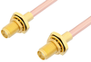 SMA Female Bulkhead to SMA Female Bulkhead Cable 36 Inch Length Using RG402 Coax, RoHS - PE33518LF-36 - Pasternack