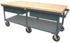 Mobile Shop Table with Maple Top -- T8436-MT-2DBCA - Image
