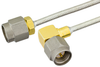 SMA Male to SMA Male Right Angle Semi-Flexible Cable 9 Inch Length Using PE-SR405FL Coax, LF Solder, RoHS - PE39417-9 - Pasternack
