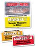 Brady Aluminum Square White MARSEC Security Sign - 24 in Width x 24 in Height - TEXT: MARSEC SECURITY MEASURES IN EFFECT etc. - 132449 -- 754473-84592 - Image