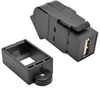 USB 2.0 All-in-One Keystone/Panel Mount Angled Coupler (F/F), Black -- U060-000-KPA-BK - Image
