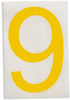 Brady Toughstripe B-514 Yellow Indoor Polyester Number Label - 6 in Width - 8 in Height - 8 in Character Height - Printed Msg = 9 - 121906 - 754473-71149 - R. S. Hughes Company, Inc.