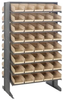 2 Side Sloped Rack, 16Shelves/80Bins, Iv; Shelving Unit Type Quantum Storage - 44AC6330 - Newark, An Avnet Company