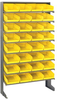 Sloped Rack, 8Shelves, 32Bins, Yellow; Shelving Unit Type Quantum Storage - 44AC6512 - Newark, An Avnet Company