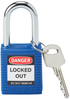 Brady Blue Nylon Steel 6-pin Keyed & Safety Padlock 99556 - 1 1/2 in Width - 1 3/4 in Height - 1/4 in Shackle Diameter - 1 Key(s) Included - 754476-99556 -- 754476-99556 - Image