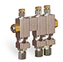 Multiple Sight Feed Valve, 3 Valves, 1/8” Female NPT Inlet, (3) 1/4” OD Tube Outlets -- B3150-3