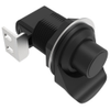 Push-to-Close Latch, Push Button, No Restriction, Pull tab perpendicular to latching pawl, Plastic, Black -- 93-314 - Image