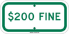 Brady B-959 Aluminum Rectangle White Disabled Parking & Building Access Sign - 12 in Width x 6 in Height - TEXT: $200 FINE - 91010 - 754473-91010 - R. S. Hughes Company, Inc.