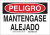 Brady B-401 High Impact Polystyrene Rectangle White Restricted Area / No Trespassing Sign - 10 in Width x 7 in Height - TEXT: PELIGRO MANTENGASE ALEJADO - 38632 - 754473-38632 - R. S. Hughes Company, Inc.