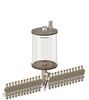 Levelux Clear View Multiple Feed Electro Lubricator, 1/2 gal Acrylic Reservoir, 24 Feeds, 1/4” OD Tube Outlets, 24VDC - B5177-064AB24024D1W - Oil-Rite Corp.