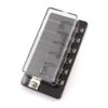 Compact ATOF/ATC 6-Position Fuse Block with Clear Cover, 100 Amp Max., 32VDC - 45641 - Waytek, Inc.
