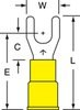 3M Scotchlok Yellow Non-Locking Brazed Vinyl Brazed Fork & Spade Terminal MV10-10FK - 1.03 in Length - 0.38 in Fork Width - #10 Stud - 054007-01980 - R. S. Hughes Company, Inc.