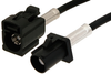Black FAKRA Plug to FAKRA Jack Cable 60 Inch Length Using PE-C100-LSZH Coax - PE38748A-60 - Pasternack