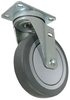 Swivel Caster - Gray Soft Rubber Wheel - Model 3 - 3RF5x1-1/4-S - Caster City, Inc.