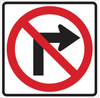 Brady B-959 Aluminum Square White Stop Signs, Traffic Control Signs & Banners Sign - TEXT: NO RIGHT TURN - 115524 - 754473-18515 - R. S. Hughes Company, Inc.