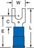 3M Scotchlok Blue Locking Brazed Vinyl Brazed Fork & Spade Terminal MV14-6FBK - 0.85 in Length - 0.3 in Fork Width - #6 Stud - 054007-01577 - R. S. Hughes Company, Inc.