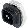 IEC Appliance Inlet with protection degree IP67 / IP69K, Screw-on Mounting front side, Solder or Quick-connect Terminal -- 4761 - Image