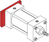 Series MN Aluminum Pneumatic Cylinder - Model MN32 NFPA Style MF2 -- Blind Rectangular Flange Mounting - Image