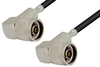 N Male Right Angle to N Male Right Angle Cable 24 Inch Length Using RG58 Coax, RoHS - PE3698LF-24 - Pasternack