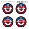 Brady B-946 Black / Blue / Red on White Circle Vinyl Hard Hat Label - Printed Text = CPR TRAINED CERTIFIED - 42294 - 754476-42294 - R. S. Hughes Company, Inc.