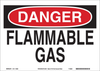 Brady B-401 Polystyrene Rectangle White Chemical, Biohazard, Hazardous & Flammable Material Sign - 14 in Width x 10 in Height - TEXT: DANGER FLAMMABLE GAS - 25661 - 754476-25661 - R. S. Hughes Company, Inc.