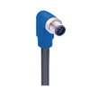 M12 Power Single-Ended Cordset: Male, angled, 4-pin(3+PE), S-coded, blue body, 600 V AC/DC, 16 A; PVC black cable, 1.50 mm² - RSWT 4S-733 - Belden Inc.