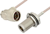 N Male Right Angle to N Female Bulkhead Cable 72 Inch Length Using RG316 Coax - PE34214-72 - Pasternack
