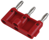Triple Banana Plug, 15A, Screw, Red; Gender Pomona - 35F1065 - Newark, An Avnet Company
