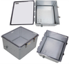 18x16x10 Polycarbonate Weatherproof Outdoor IP66 NEMA 4X Enclosure, 120 VAC MNT PLT Clear Lid DKGY -- TEWPC181610-100