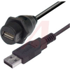 USB Cable, Waterproof Panel Mount Type A Female - Standard Type A Male, 0.5m - 70126493 - Allied Electronics, Inc.