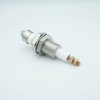 E-Beam Power Feedthrough, 12,000 Volts, 1 Pin, 1.25″ Baseplate Bolt, Alumina Sputter Shield, and Vacuum Spade - A5018-1-BP - MPF Products, INC.