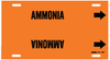 Brady B-915 Black on Orange Plastic Strap-On Pipe Marker - 3 1/2 in Character Height - Printed Msg = AMMONIA - 4290-H - 754473-66698 - R. S. Hughes Company, Inc.