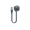 DIN EN 175301-803-A, Cordset, double ended: M12, Male, Straight, 3-Pole, to a, Form A, Female, Angled, 2+2PE, Yellow LED with Varistor: Cable, PUR, black, 3x0.50 mm² - RST 5-3-VAD 1A-1-3-226 - Belden Inc.