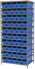 Akro-Mils Shelfmax 6500 lb Adjustable Blue Gray Powder Coated Steel 22 ga Open Adjustable Fixed Shelving System - 50 Bins - 6500 lb Total Capacity - AS2479094 BLUE - AS2479094 BLUE - R. S. Hughes Company, Inc.