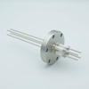 Power Feedthrough, 14,000 Volts, 15 Amps, 4 Pins, 0.092″ Nickel Conductors, 2.75″ Conflat Flange - A0045-1-CF - MPF Products, INC.