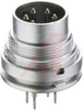 connector,circular din,male receptacle w/lock ring and pcb pins,5 contact,ip40 - 70151339 - Allied Electronics, Inc.