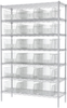 Akro-Mils Akrobin 2000 lb Adjustable Clear Chrome Steel Open Adjustable Fixed Shelving System - 18 Bins - 2000 lb Total Capacity - AWS184830281SC - AWS184830281SC - R. S. Hughes Company, Inc.