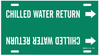 Brady B-915 White on Green Plastic Strap-On Pipe Marker - 3 1/2 in Character Height - Printed Msg = CHILLED WATER RETURN with Right Arrow - 4023-H - 754476-41884 - R. S. Hughes Company, Inc.