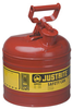 Justrite Red Steel 2 gal Safety Can - 13 3/4 in Height - 9 1/2 in Overall Diameter - 697841-13997 - 697841-13997 - R. S. Hughes Company, Inc.