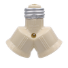 Plastic Dual Socket Adapter, Medium Base Ivory - 6506 - Suzhou Ele Mfg Co., Ltd.